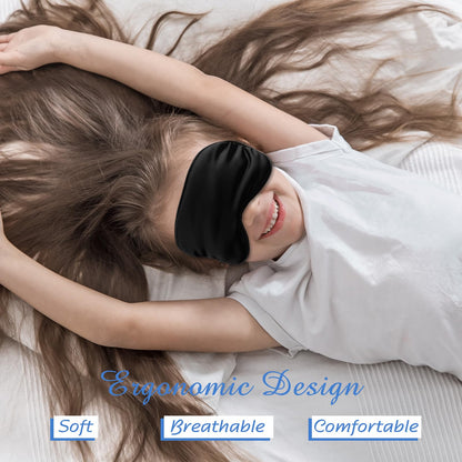BBTO 4 Pcs Silk Sleep Eye Masks Smooth Soft Satin Eye Covers with Adjustable Strap Blindfold for Sleeping Blocking Out Lights Travel Relaxation (Royal Blue, Dark Green, Navy Blue, Black)