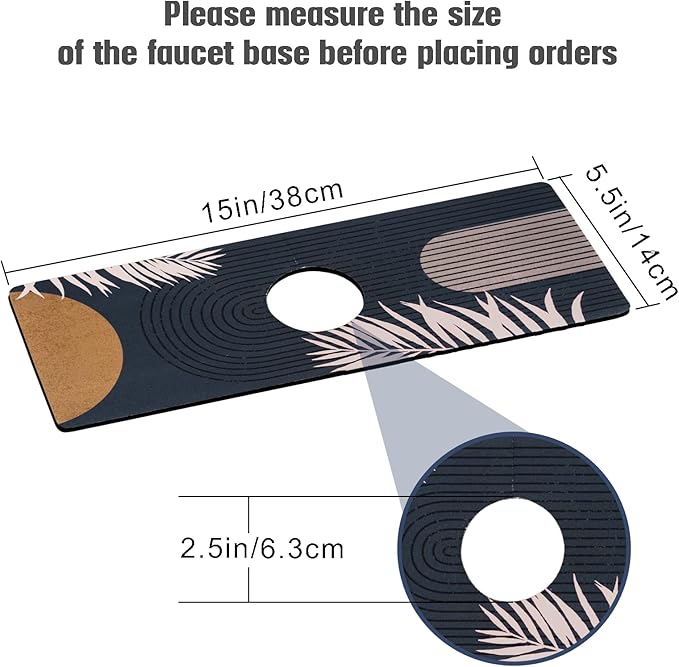 Sink Faucet Absorbing Mat, 2 Pack Drying Mat Around Faucet Sink Splash Guard