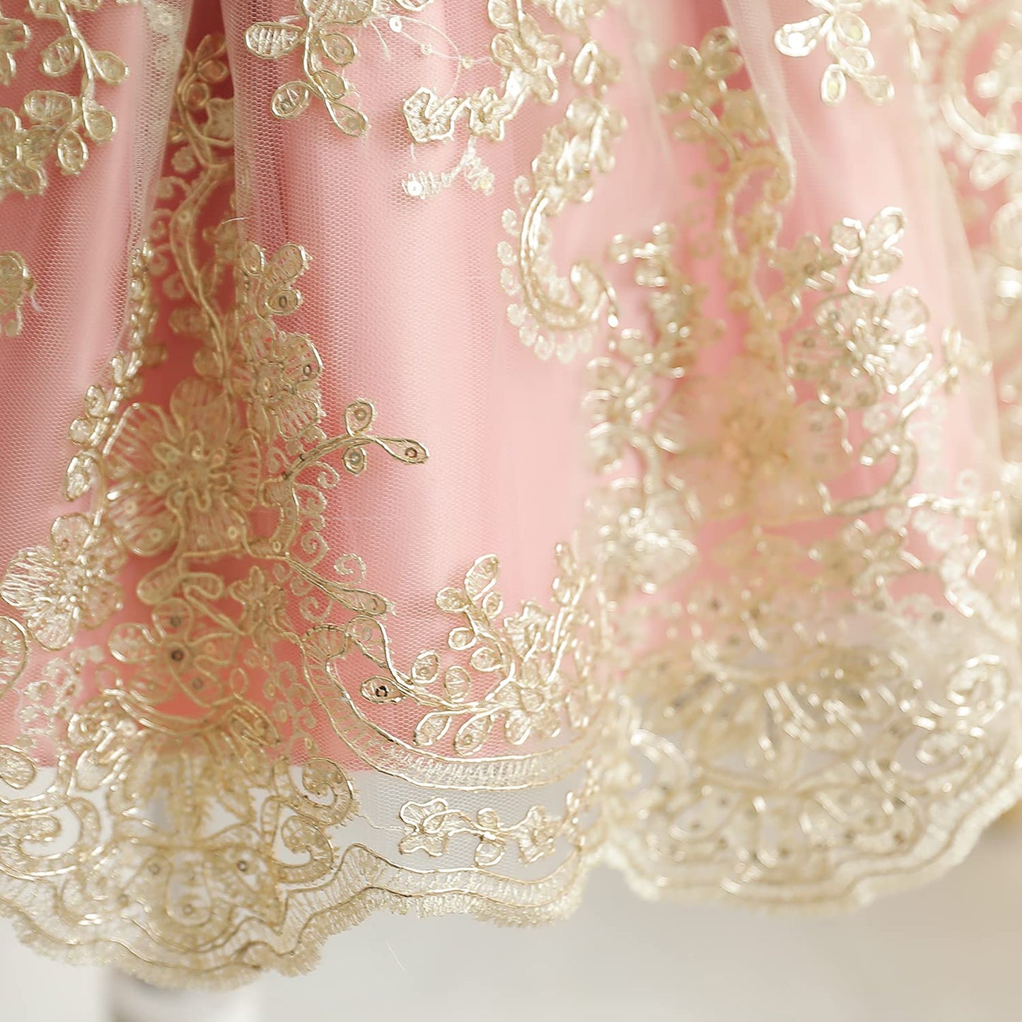 NNJXD Baby Girl Dress Flower Embroidery PrincessTutu Pageant Party Gown 2006 Pink Size(80) 6-12 Months