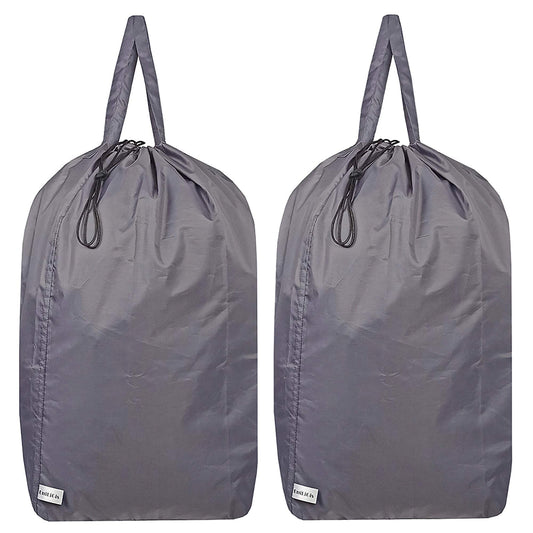 UniLiGis Washable Travel Laundry Bag with Handles and Drawstring (2 Pack), Heavy Duty Large Enough to Hold 3 Loads of Laundry, Fit a Laundry Basket or Clothes Hamper, 27.5x34.5 in,Grey