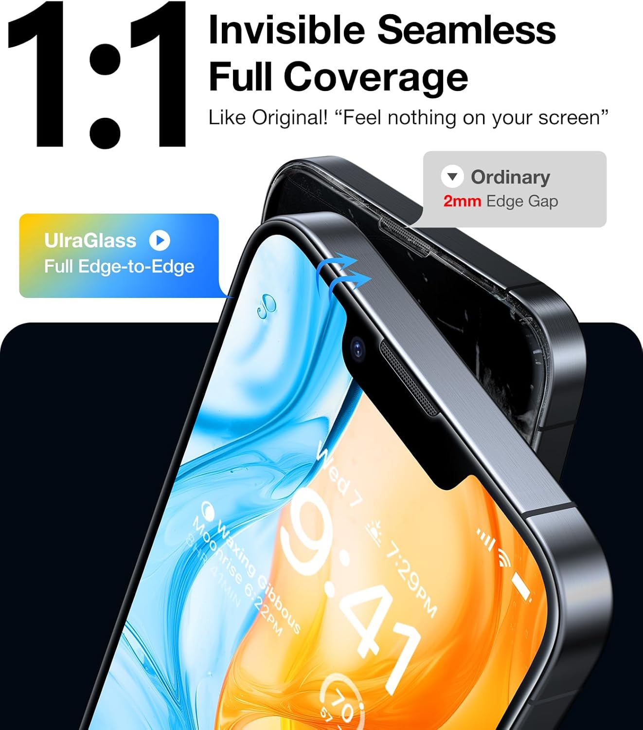 UltraGlass 9H+ Glass for iPhone 15 Pro Max Privacy Screen Protector [Invisible Privacy Armor] Screen Protector 15 Pro Max Tempered [Full Coverage & Longest Durable] 15 ProMax, 2 Pack