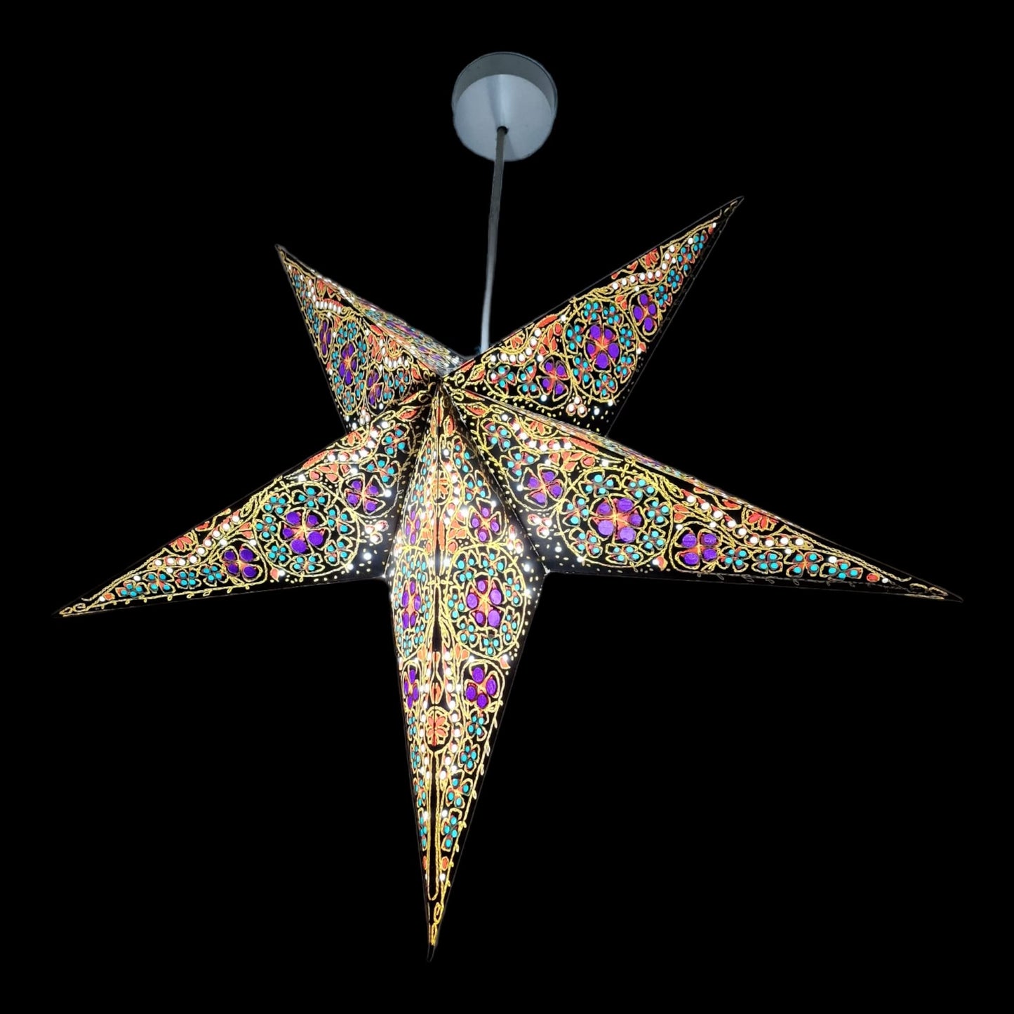 Yepsio Paper Star Lantern Lampshade, 60 cm, Hanging Decorations for Christmas, Wedding, Home, Party (Galaxy 03)