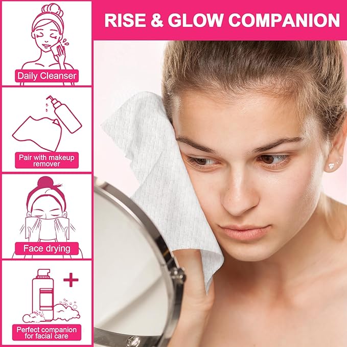 FACEMADE 480 Count Disposable Face Towels, 100% USDA Biobased Face Towelettes