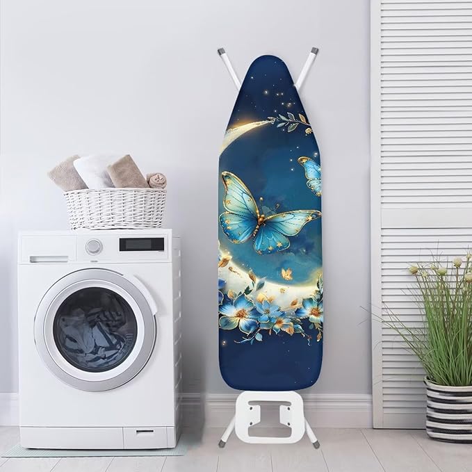 Butterfly Flower Ironing Board Cover and Padding 15 x 54 Non-Slip Ironing Board