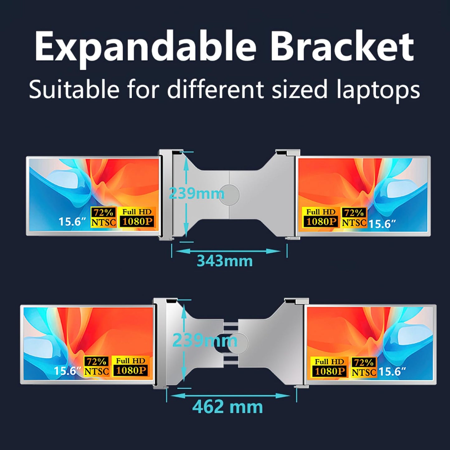 VILVA Portable-Monitor-for-Laptop - 15.6'' 1080P FHD IPS Display USB-C HDMI Portable Monitor for Laptop with Cover and Speakers External Monitor for Laptop/PC/Mac/Phone/Xbox Switch/PS4/