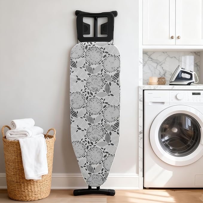 Ironing Board Cover and Pad, Sewn-in Thick Feltpads, Elastic Edge, Fits