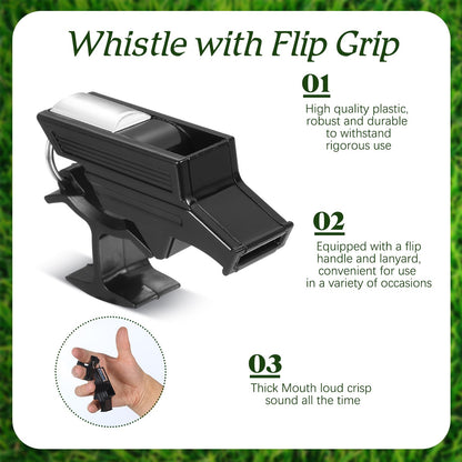 Relaxweex 2 Sets Finger Grip Referee Whistle Soccer Coach Whistles with Fingers Flip Grip Football Hockey Hand Whistle Metallic Loud Sports Whistle with Rubber Sleeve for Coaches Polices
