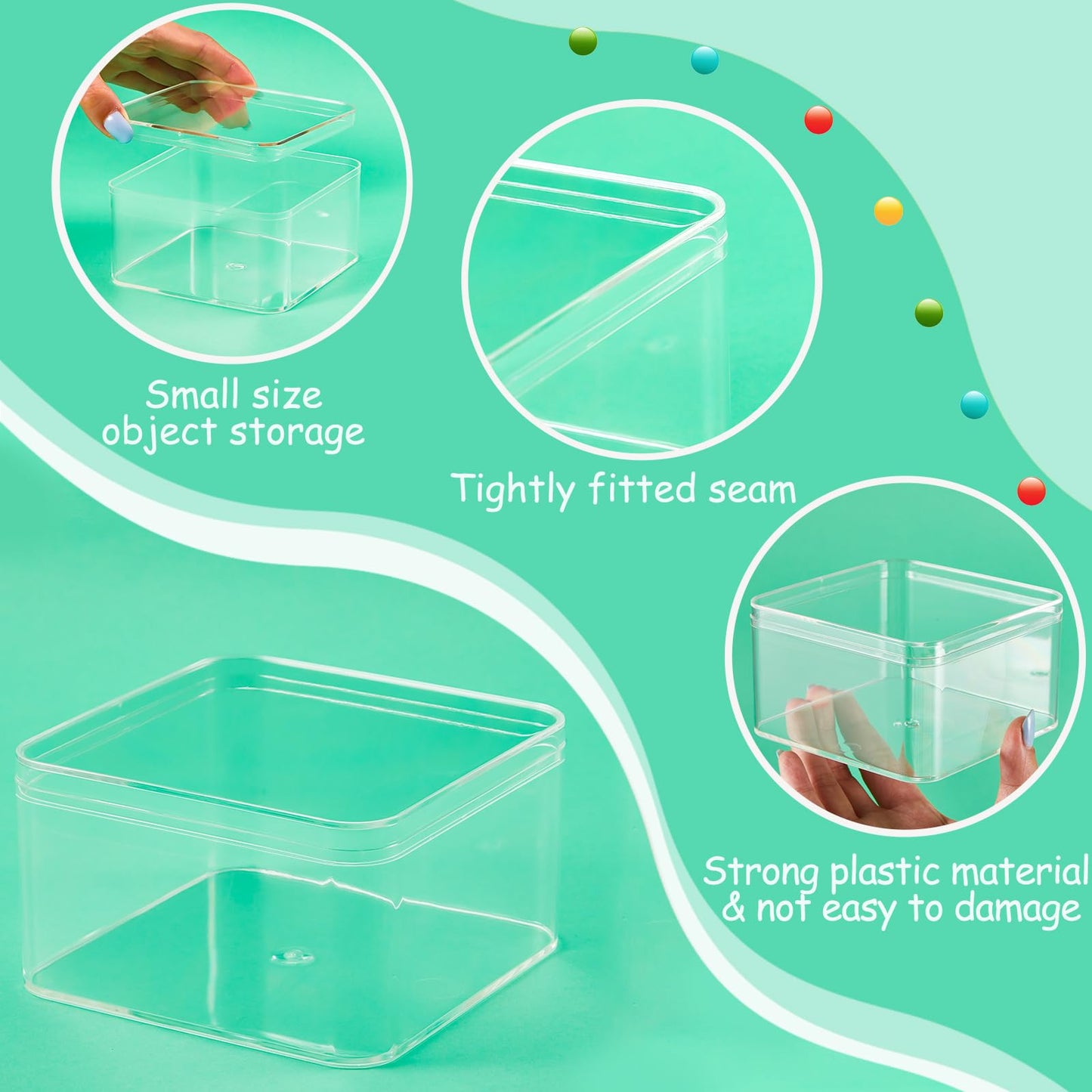 Blulu 8 Pcs Clear Acrylic Box with Lid Plastic Jewelry Mini Storage Box Mini Cube Containers for Candy and Tiny Jewelry Easter Party Favor(3.94 x 3.94 x 2.36 Inch,Classic Style)
