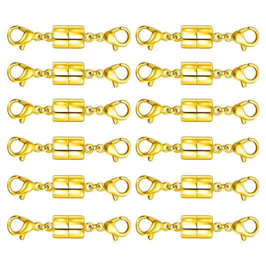 OHINGLT Magnetic Necklace Clasps and Closures with Double Lobster, Extra Strong Bracelet & Necklace Extender for Women, Magnet Jewelry Clasp Converter for Seniors