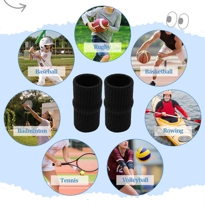 12 Pcs Finger Compression Sleeves,Black Sport Finger Sleeves Protectors,Breathable Elastic Finger Support for Sports, Typing, and Daily Use