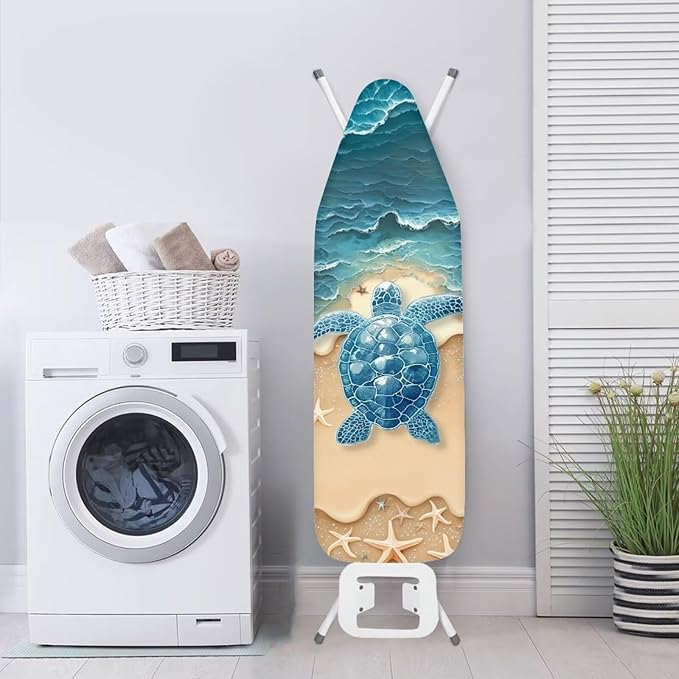 Turtle Iron Board Cover Non Stick Scorch Ironing Board Covers, Art Beach Print