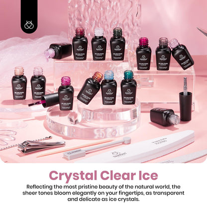 Beetles Cat Eye Gel Polish Set - 24Pcs 20 Colors Glitter Dark Color Changing Gel Nail Polish Kit with Base Gel Glossy Matte Top Coat Soak off UV DIY Nail Art Salon Ombre Black Nails Gift