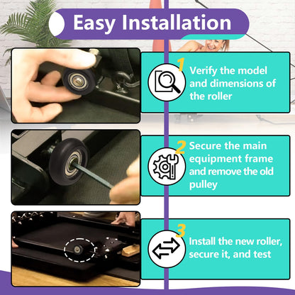 4 PCS Black Roller Wheels Replacement Compatible with Aero Pilates Reformer, Pilates Reformer Machines Wheels, Smooth and Quiet Sliding