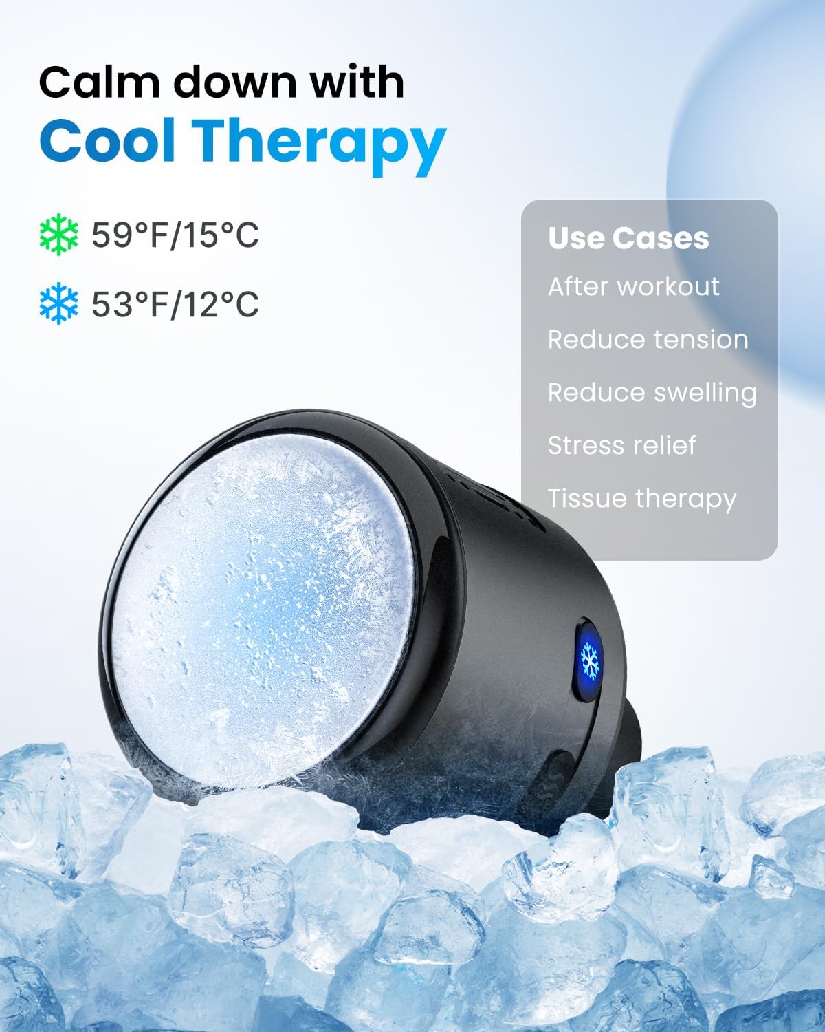 RENPHO Massage Gun Head with Heat and Cool for Model RP-GM171-N1, R-WMG08, Percussion Muscle Massager Attachment, Portable Rechargeable Handheld Accessory