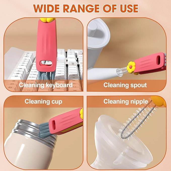 3 in 1 Cup Lid Cleaning Brush, Portable Cup Lid Cleaner