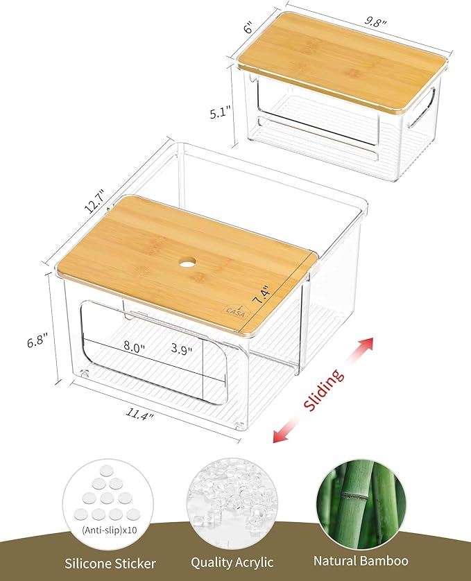 Trash Bag Dispenser Holder - 3 in 1 Acrylic Plastic Garbage Bag Pantry Organizer