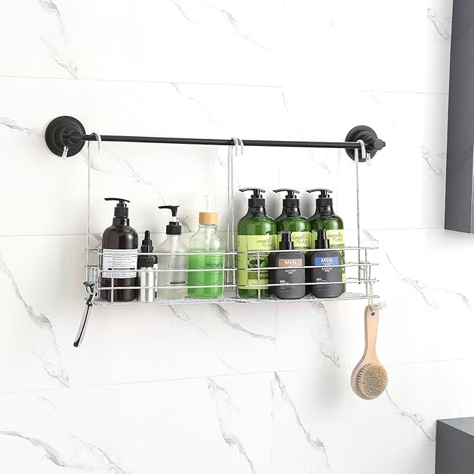 2pcs Single-Layer Hanging Shower Caddy, Rustproof Shelves Rack