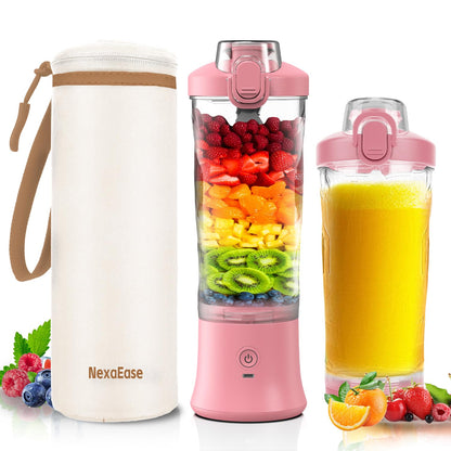 Portable Blender Personal Juicer for Shakes and Smoothies - 20 OZ Electric Protein Shaker Bottle with Insulated Sleeve, Travel Lid, USB-C Rechargeable - Mini Small Blender Cup for Kitchen, Office, Gym