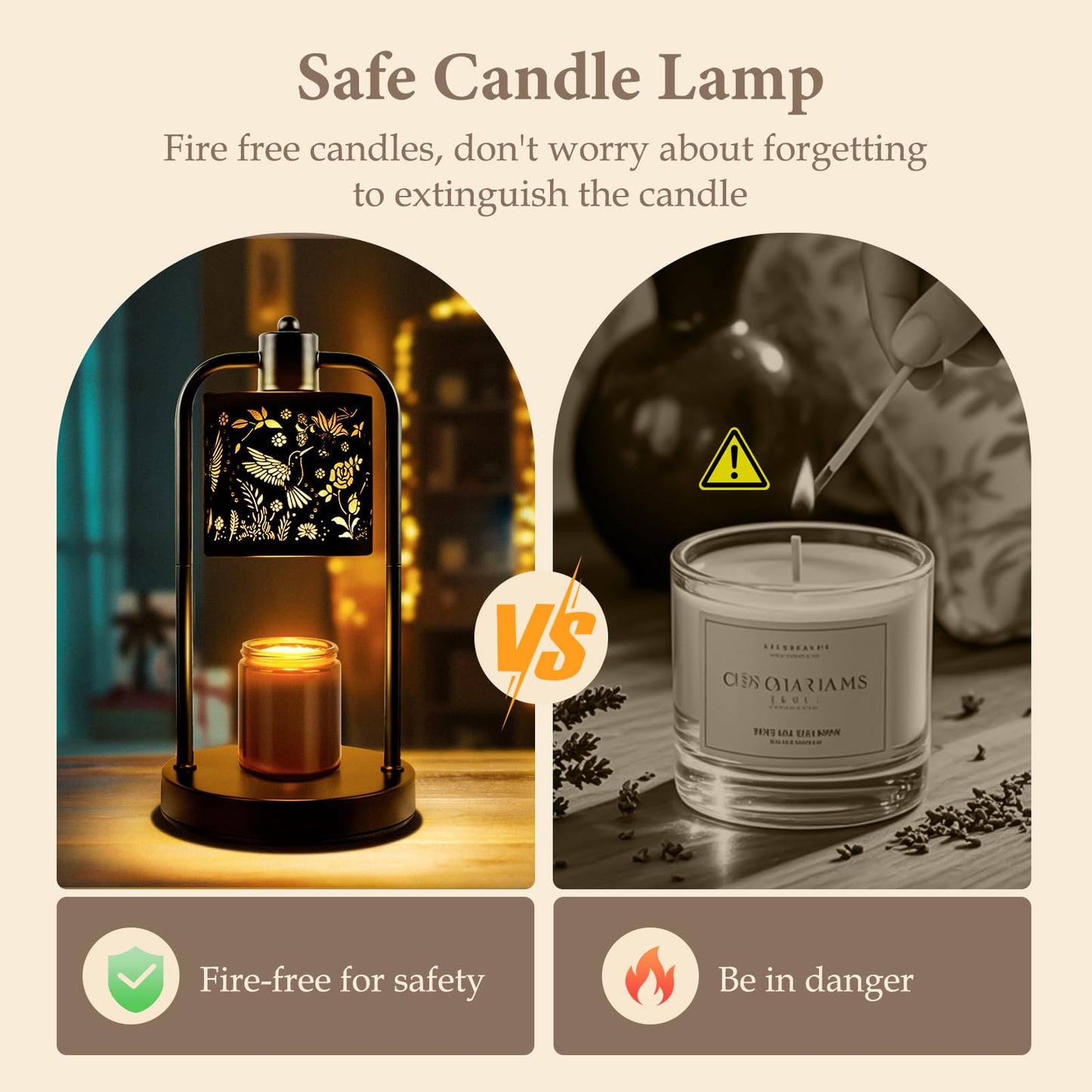 FullyCare Candle Warmer Lamp Electric with Timer: Wax Melts for Warmer Yankee Candles Large - Dimmable Candle Warmer for Birthday Christmas Gift Bedroom Home Decor