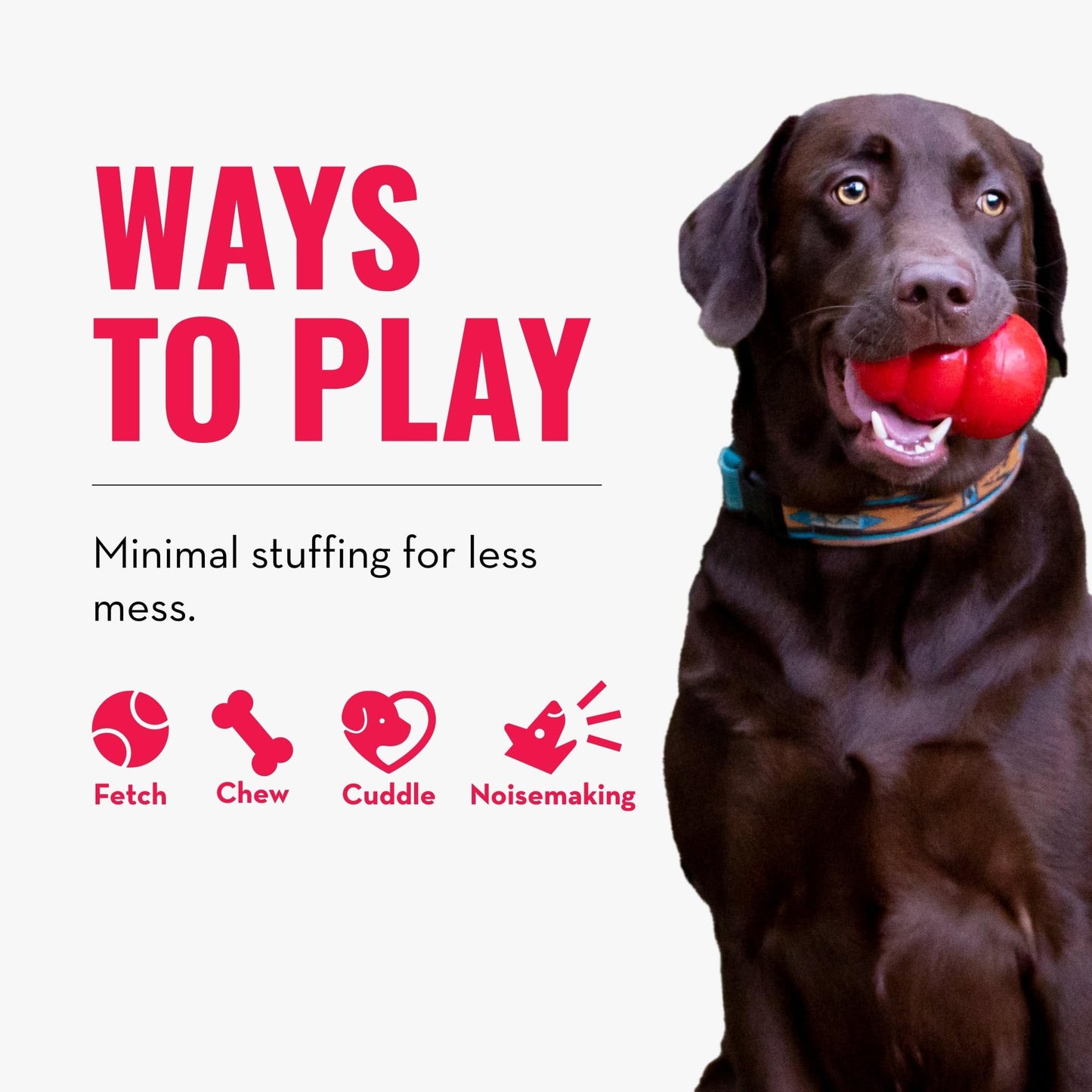 KONG - Scrunch Knots Raccoon - Internal Knotted Ropes and Minimal Stuffing for Less Mess - For Small/Medium Dogs