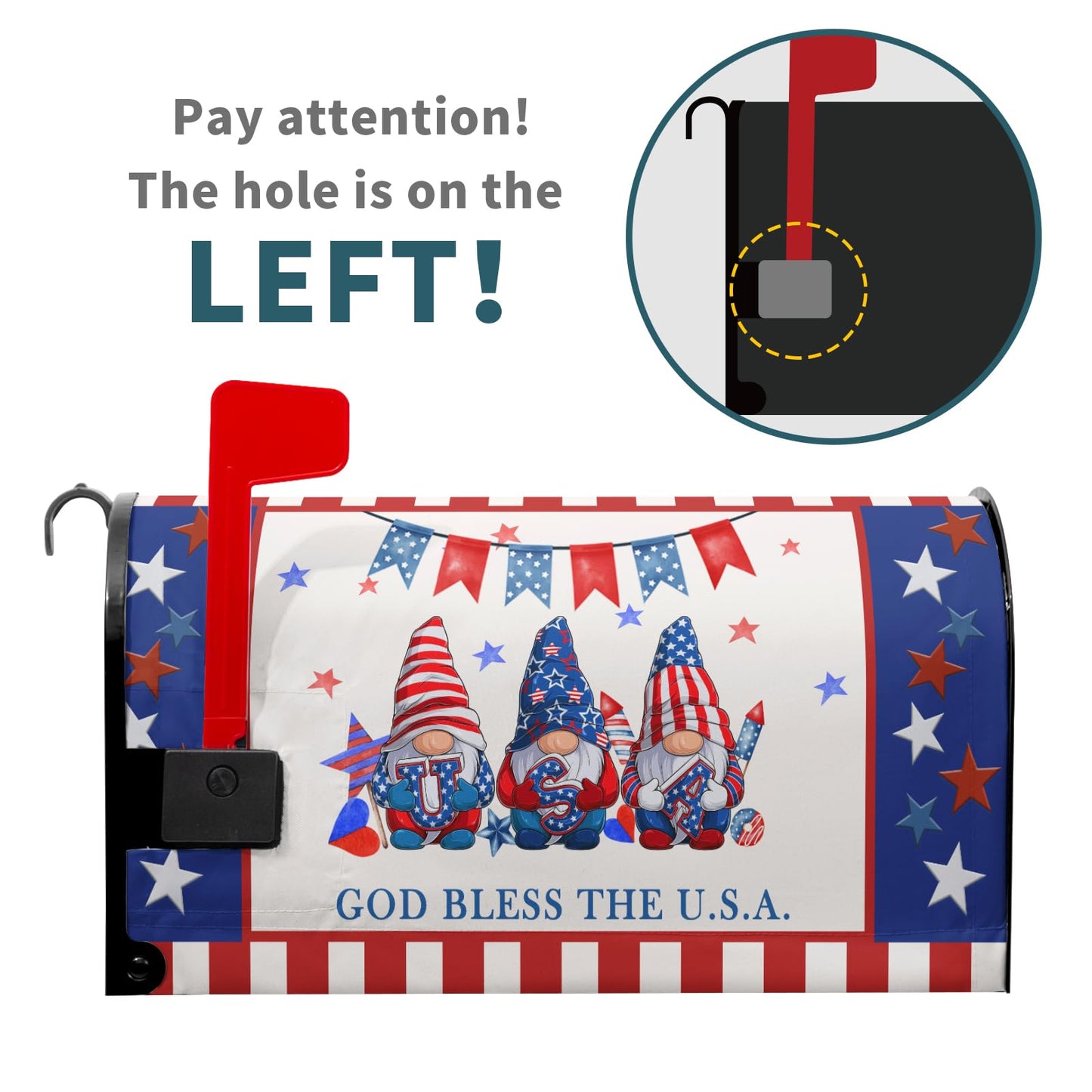 American Patriotic Mailbox Covers Magnetic Standard Size 25.5x21 in American Flag Magnetic Mail Box Covers 4Th of July Holiday Mailbox Wraps Post Letter Box Cover for Garden Yard Outside