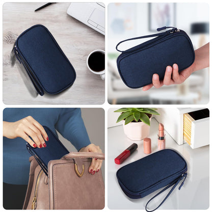 Travel Cable Organizer, Electronics Accessories Bag for Charger, Phone, Memory Card, Universal Gadget Organizer (Blue)