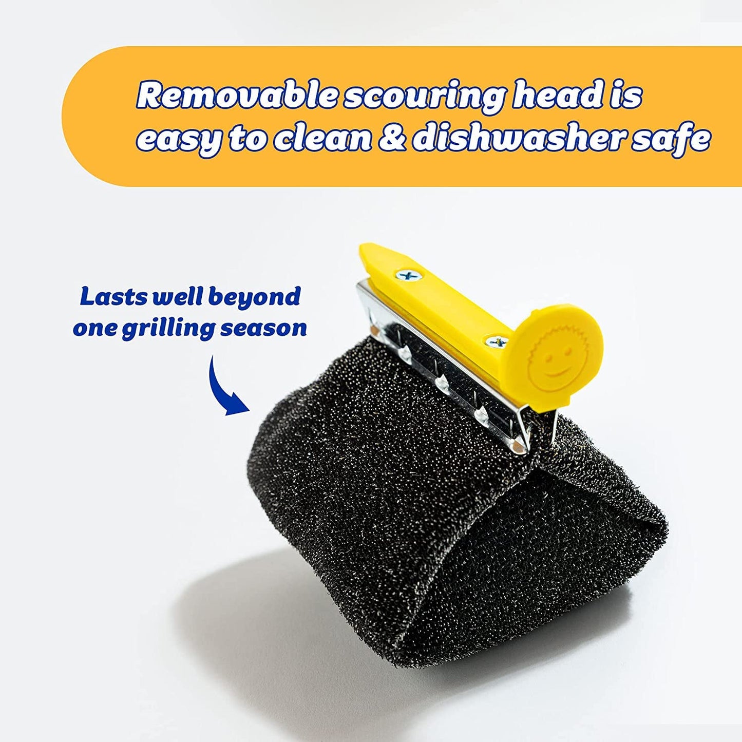 Scrub Daddy BBQ Daddy - BBQ Cleaning Brush Replacement Head, Barbeque Grill Cleaner, Wire Bristle Free with FlexTexture, Barbecue Cleaner Brushes, High-Tech Cleaning Accessories for Men