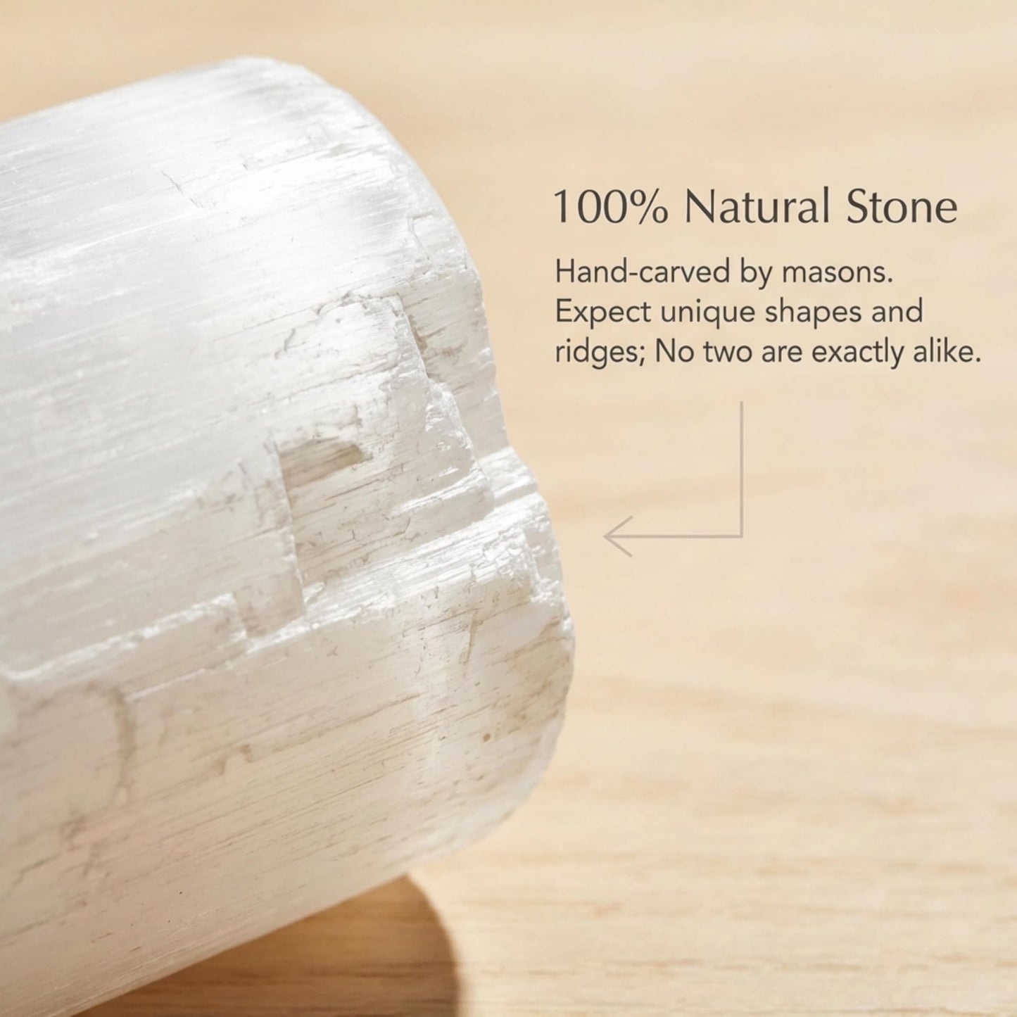The Chrysalis Stone | Selenite Candle Holder | 1 Pc