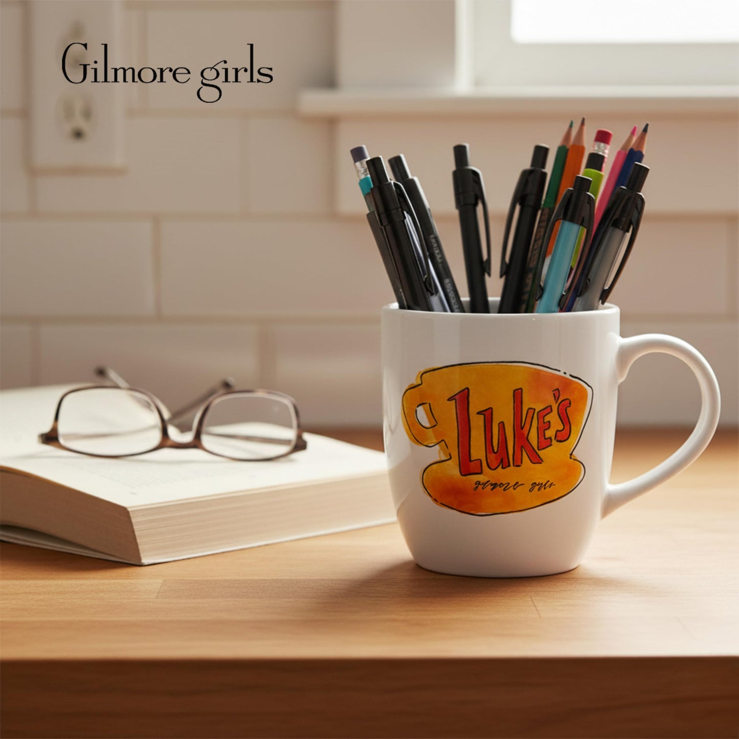 Silver Buffalo Gilmore Girls Luke's Diner Logo Ceramic Coffee Mug, 18 Ounces