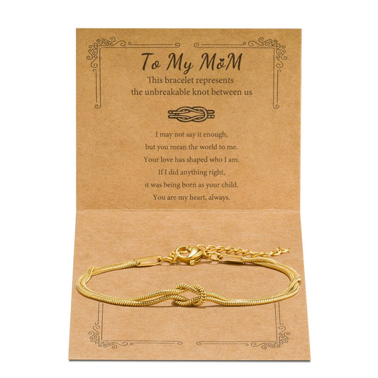 GRCLD Matching Bracelets for Couples Love Knot Bracelet Pinky Promise Soulmate Relationship Friendship Bracelets Forever Infinity Jewelry Gifts for Women Teen Her Him (MOM-G)