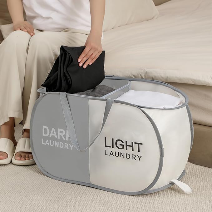 TECHMILLY Collapsible Laundry Basket Durable Pop Up Hamper
