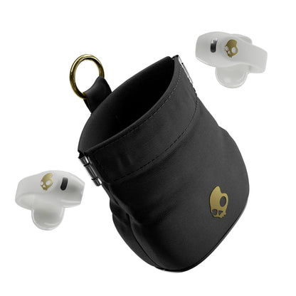 Skullcandy Push 720 Open Wireless Open Ear Bluetooth Earbuds, Headphones, Waterproof, Clip-On Lightweight Design, 30 Hours Battery, Wireless Charging Pouch, Microphone for iPhone Android - Bone