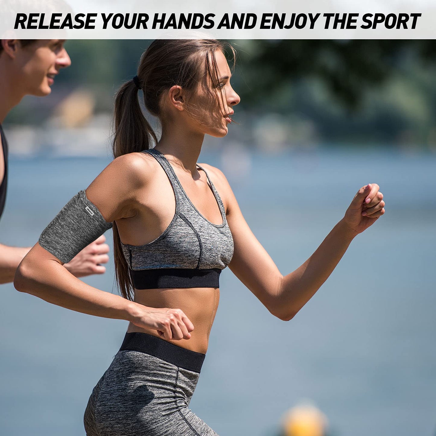 Outus 3 Pack Running Armband Phone Holder, Breathable Elastic Arm Bands for Cell Phone, 8.3-11 Inch Adjustable Arm Sleeve with Zipper & Headphone Hole for Sports, Hiking, Biking, Gym Fitness