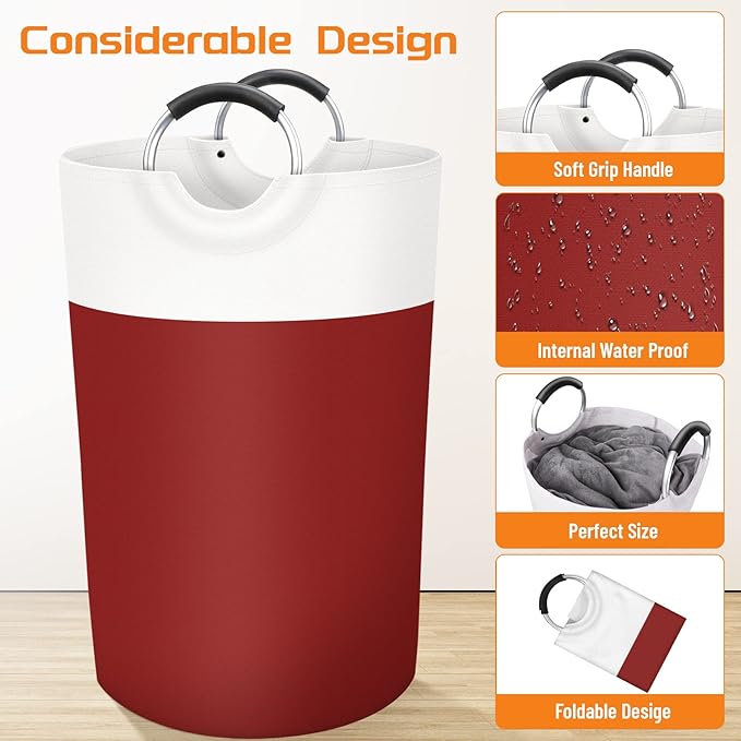BlissTotes 115L Laundry Basket, Freestanding Laundry Hamper, Collapsible Dirty
