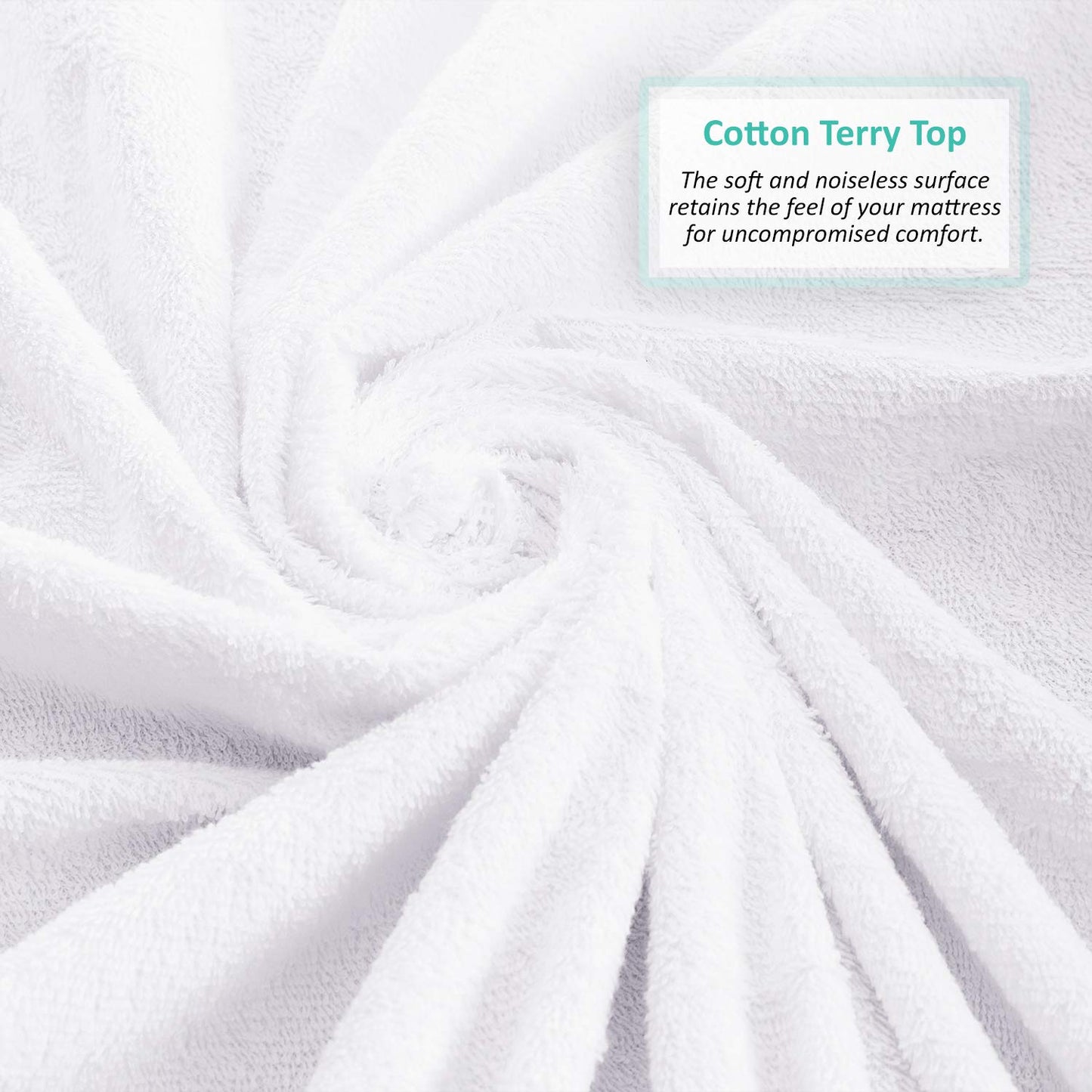 Nestl Premium Cotton Terry Mattress Protector – Soft and Waterproof RV Short Queen 14 Inch Deep Pocket Mattress Protector – Breathable & Noiseless Cover