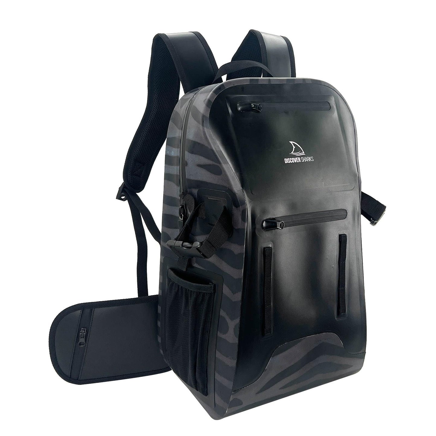 DiscoverSharks Eco-Friendly Dry Backpack Dry Bag with removable waist strap. Comfortable, extremely durable, and 30L size.