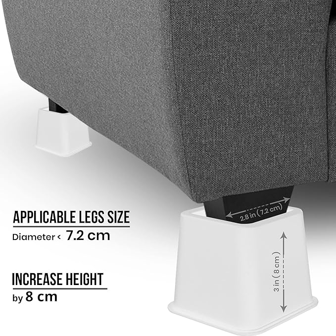 Utopia Bedding Bed Riser, 3 & 5 Inches Adjustable Furniture Risers