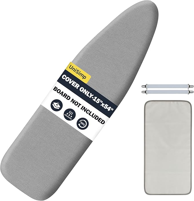 Ironing Board Cover and Pad 15"x54" Extra Thick Natural Cotton, Scorch and
