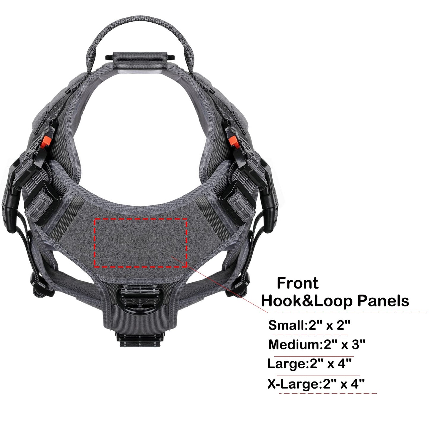 ICEFANG Tactical Dog Harness,Large Size, 2X Metal Buckle,Working Dog MOLLE Vest with Handle,No Pulling Front Leash Clip,Hook and Loop Panel