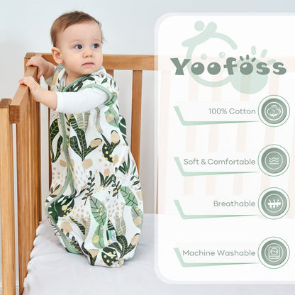 Yoofoss Baby Sleeping Bag 0.5 Tog - 6-12 Months 2 Pack Summer Sleeping Bag Baby 100% Organic Cotton Sleep Sack for Newbron Infant Toddler