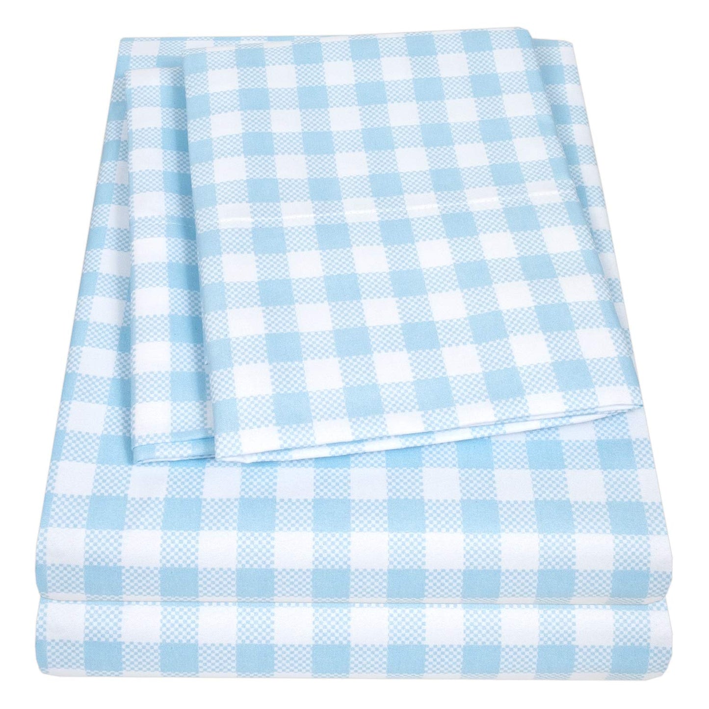 1500 Supreme Kids Bed Sheet Collection - Fun Colorful and Comfortable Boys and Girls Toddler Sheet Sets - Deep Pocket Wrinkle Free Soft and Cozy Bedding - Twin, Blue Gingham
