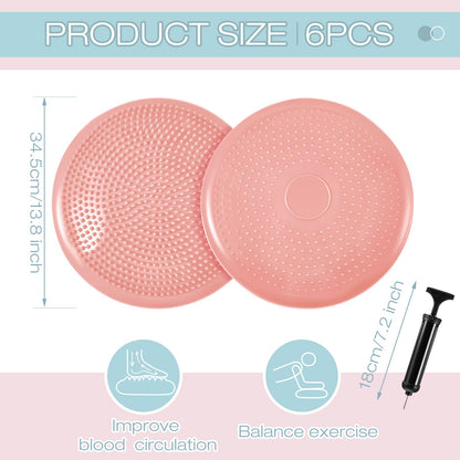 Amylove 6 Pcs Wiggle Seat Inflated Wobble Cushion for Sensory Kid 13 Inch Balance Disc Kids Flexible Seating Exercise Sensory Pad Chair Cushion for Classroom Office School(Morandi)