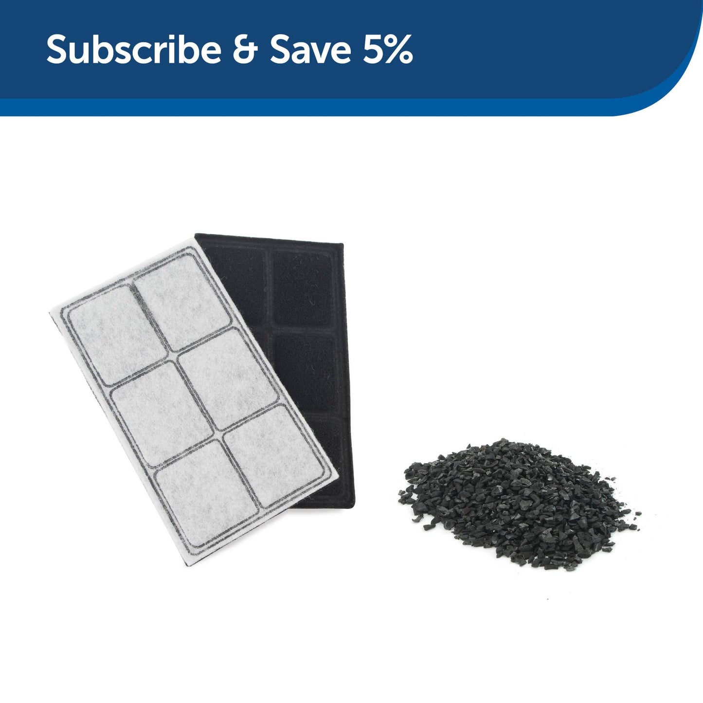 PetSafe Drinkwell Premium Replacement Carbon Filters, Activated Made from Coconut Shells, Black/White, Pack of 12
