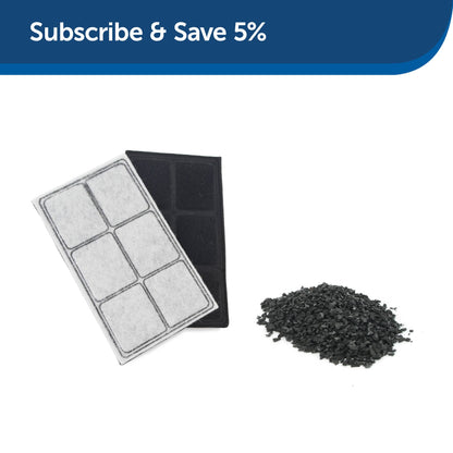 PetSafe Drinkwell Premium Replacement Carbon Filters, Activated Made from Coconut Shells, Black/White, Pack of 12