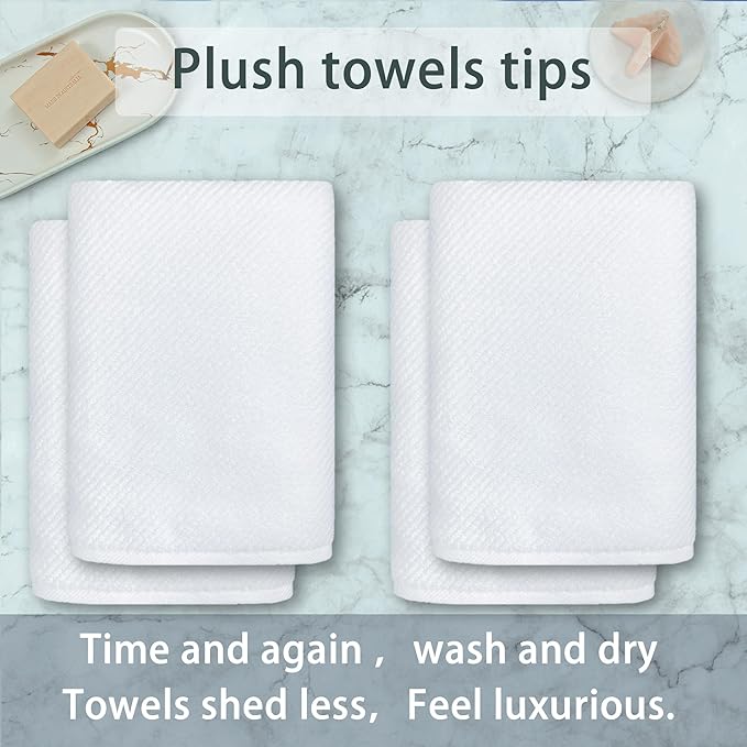 Luxury Bath Towels, Bath Towels Set of 4, Large 30" x 56"