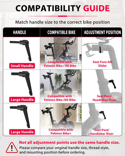TCVG 2Pack Metal L-Handle Adjustment Lever Set Compatible with Peloton Bike and Bike+ Seat Slide and Handlebar Height Adjustment