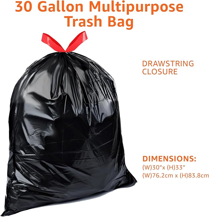 Amazon Basics Trash Bags, 30 Gallon