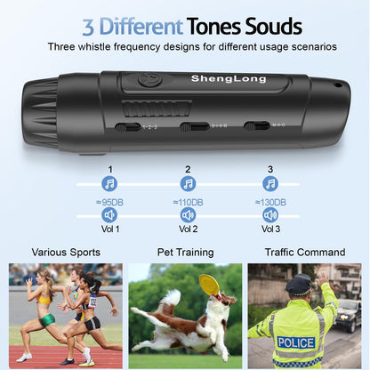 Shenglong Electronic Whistle with 3 Tones & 3 High Volume Settings - Battery Powered Emergency Safety Whistle for Coaches Referees, Teachers Outdoor Sports, Camping, Sporting Goods with Lanyard