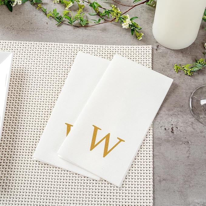 Luxenap 15.8 X 7.9 Inch Linen-Feel Guest Towels, 2000 Lettered Hand Towels