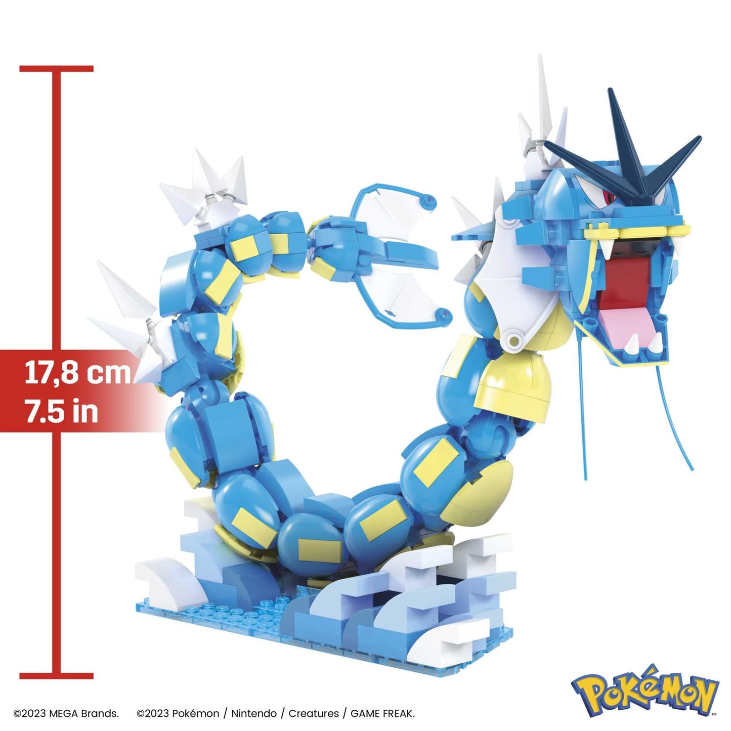MEGA Pokémon Action Figure Building Toys Set for Kids, Magikarp Evolution Set with 411 Pieces, Buildable and Poseable Gyarados, 20 inches, HNT95
